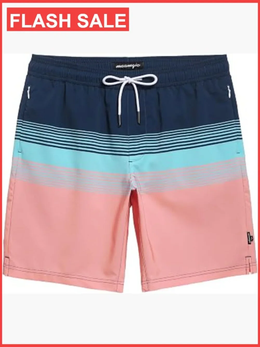 Mens Swim Trunks 9 Inch Board Shorts with Zip Pockets Quick Dry Stretch